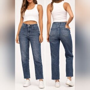 Express Straight Ankle High Rise Jeans